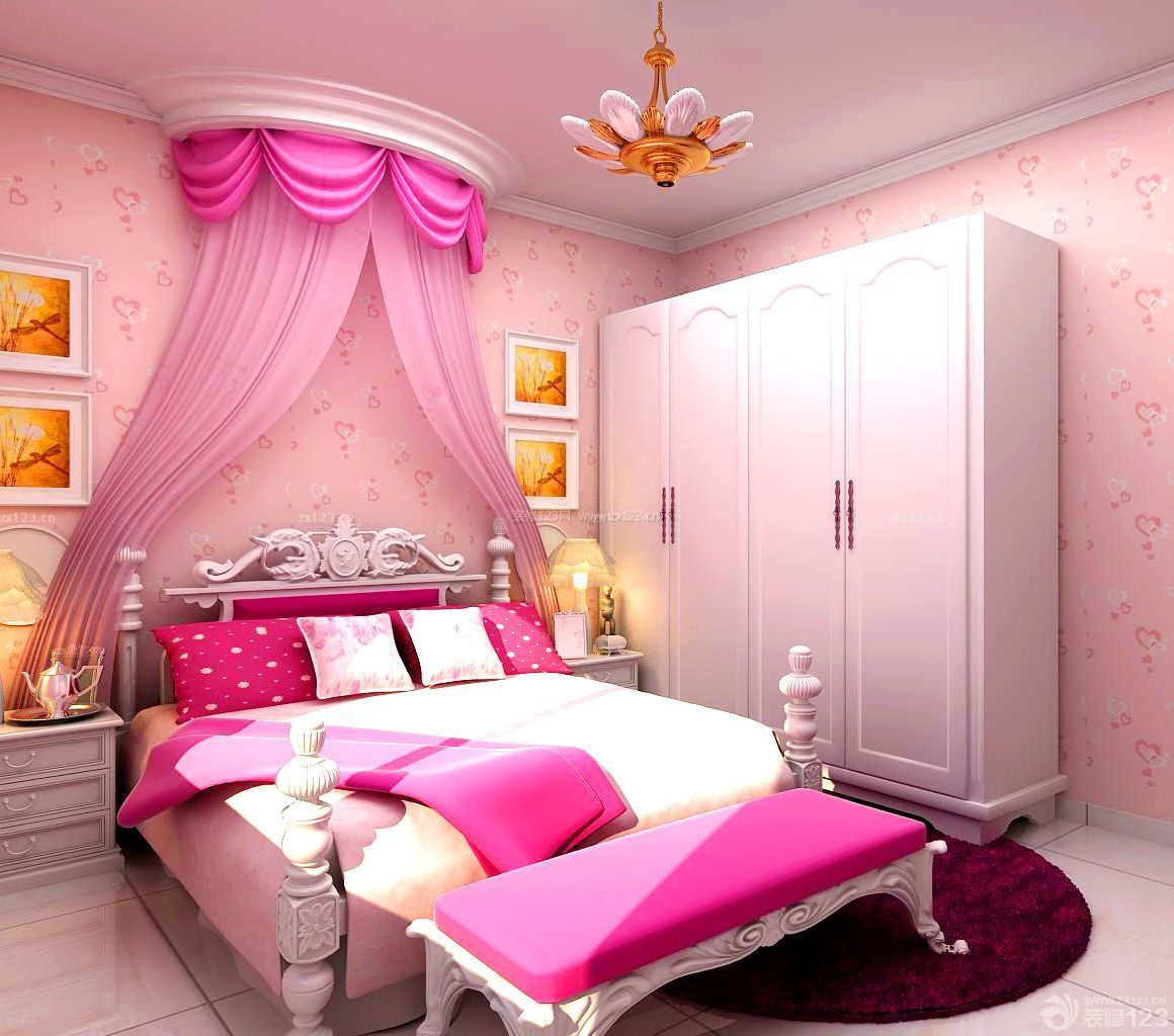美式风格90后女生卧室装修设计图