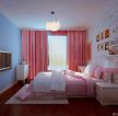 90后女生卧室纯色窗帘装修设计效果图片
