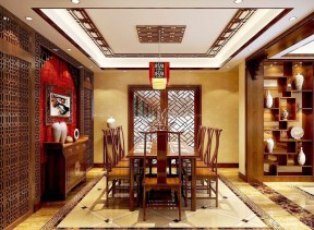 80平米小戶型室內(nèi)裝修設(shè)計 中式餐廳吊頂效果圖