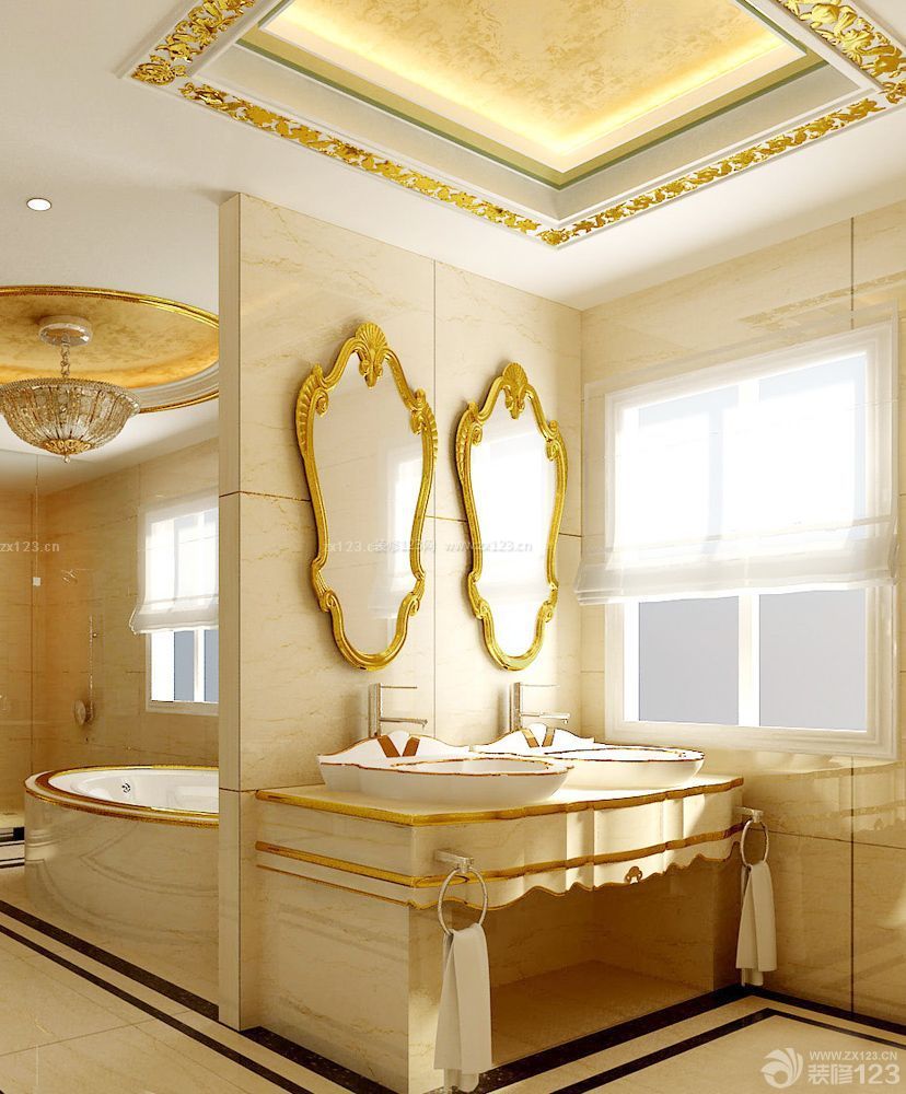 豪宅别墅浴室柜设计装修效果图片
