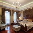 古典欧式别墅卧室床头背景墙装修效果图