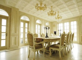 古典欧式别墅装修效果图 餐厅设计