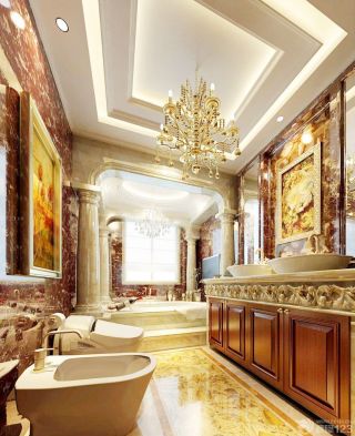 古典欧式别墅卫生间装修效果图