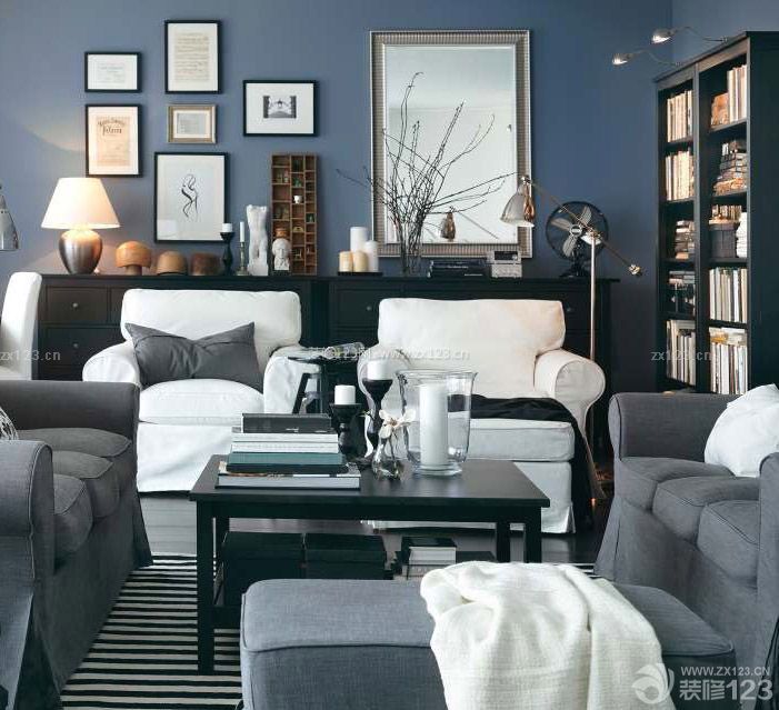 最新家装90平标准户型美式客厅装修效果图片