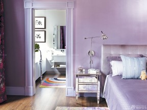 唯美复式楼房紫色墙面装修效果图