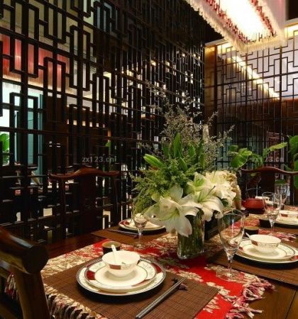 中式風(fēng)格餐廳家裝裝修設(shè)計(jì)效果圖案例
