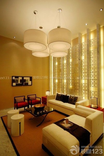 新中式风格别墅客厅装修设计图片