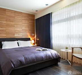 90平米3居室房屋装修效果图 木质墙面装修效果图片