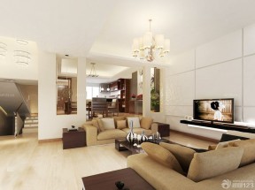 现代别墅建筑客厅组合沙发摆放图片