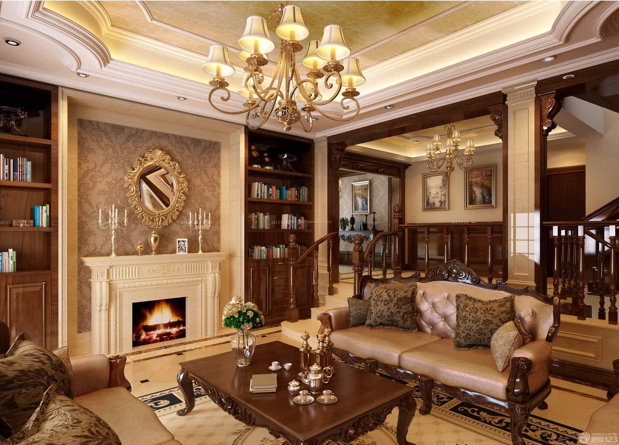 歐式客廳家具擺放裝修圖