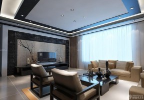 現(xiàn)代中式客廳裝修效果圖  電視背景墻設(shè)計(jì)裝修效果圖片