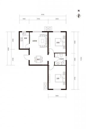 農村自建90平米別墅戶型圖大全