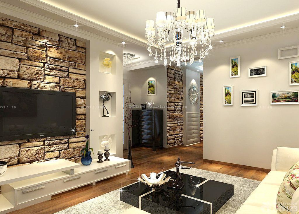 现代风格家居装修效果图客厅电视背景墙造型设计