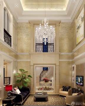 两层别墅设计图 欧式吊灯装修效果图片