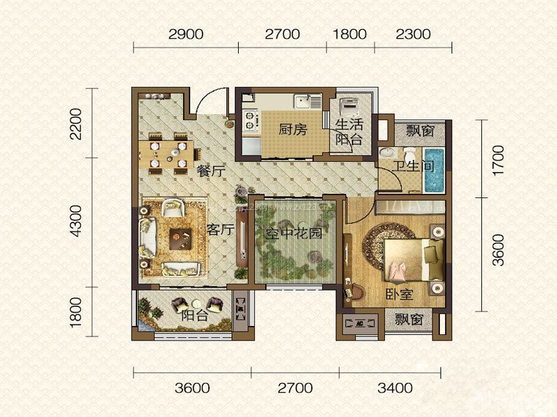 最美90平方鄉(xiāng)村別墅戶型圖