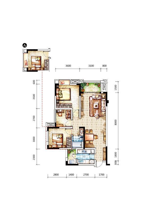 最新90平方兩室一廳別墅戶型圖大全