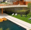 美式风格联排别墅庭院游泳池设计图片