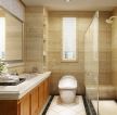 两层小别墅浴室玻璃隔断设计效果图