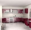 别墅室内厨房红色橱柜装修图片