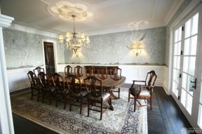 140平米四室兩廳兩衛(wèi)裝修 美式餐廳裝修效果圖