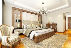别墅室内设计效果图 美式双人床