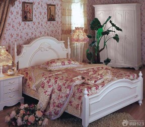 美式田园风格90后女生卧室装修效果图