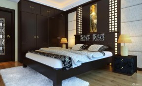 140平米中式装修效果图 中式卧室装修
