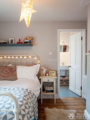 2023美式家装90平米小户型浪漫的主卧室卫生间装修效果图