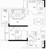 80平米兩室兩廳一廚一衛(wèi)裝修平面圖