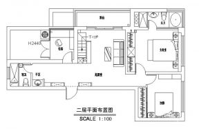 復(fù)式別墅兩居室裝修設(shè)計(jì)圖紙