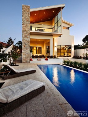 家庭别墅设计图 游泳池设计
