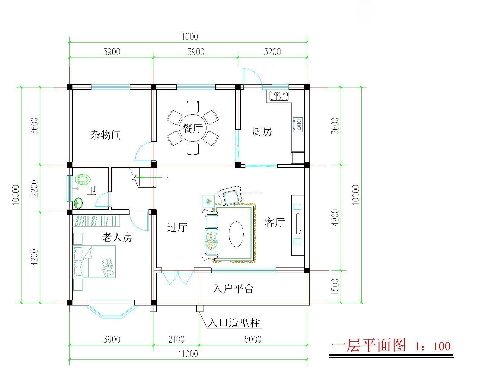 兩層別墅首層設(shè)計(jì)平面圖欣賞