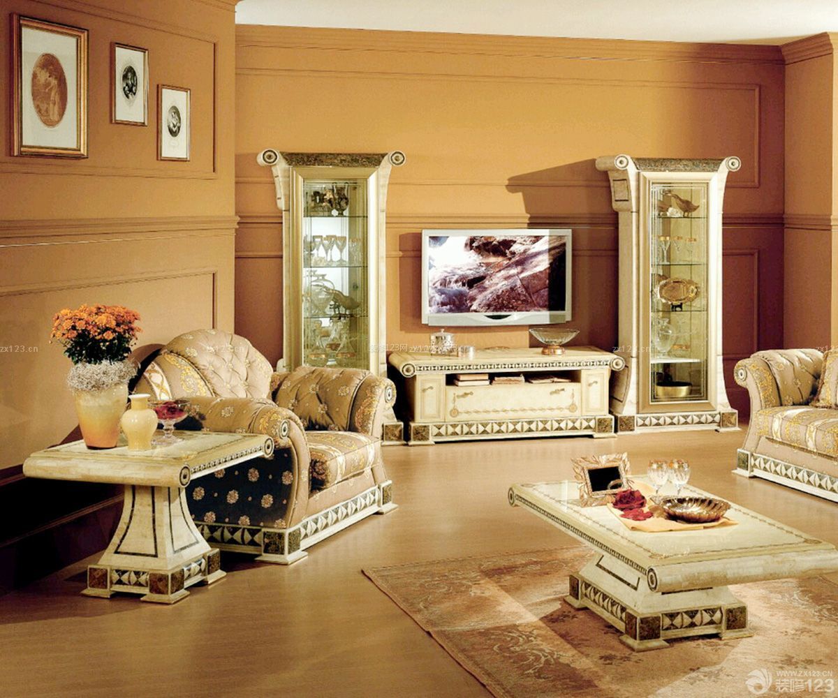 创意外国别墅组合电视柜设计