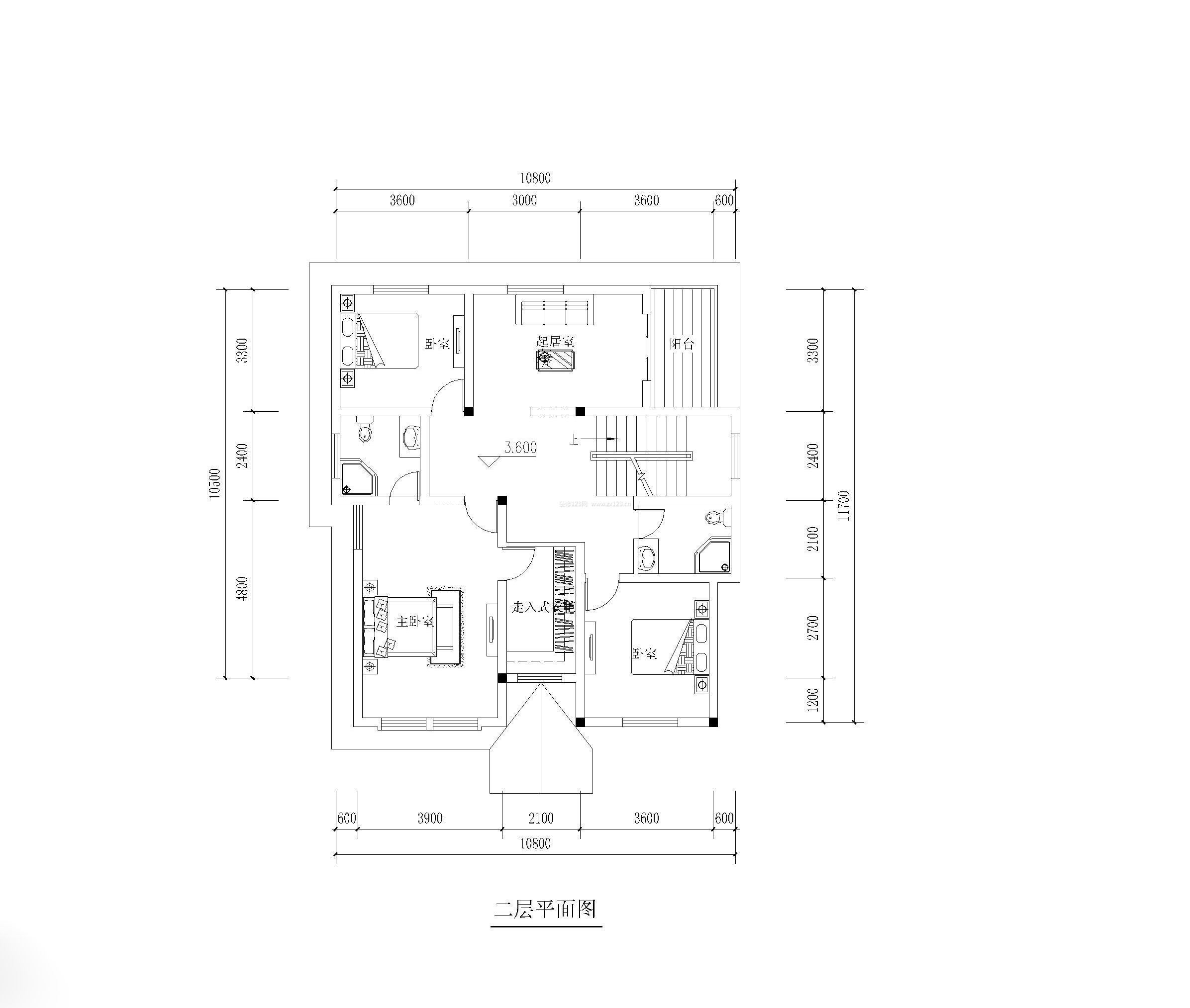 兩層鄉(xiāng)村別墅設(shè)計(jì)平面圖