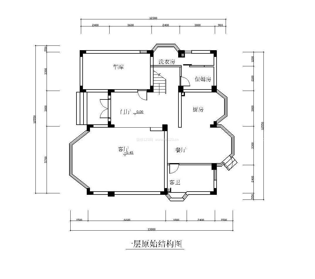 2023最新兩層別墅首層設(shè)計平面圖