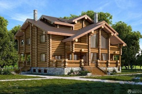 美式木结构豪宅别墅房屋外观图片