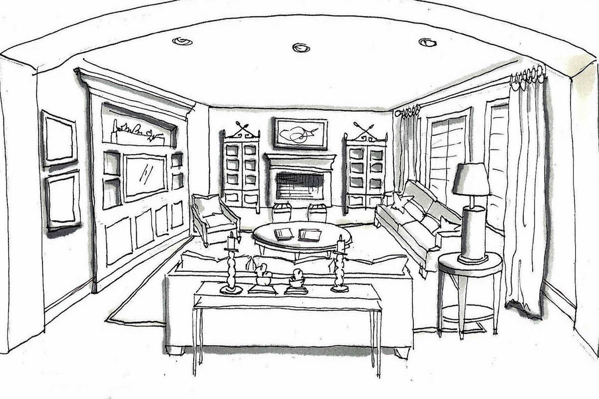家装别墅客厅设计图纸及效果图