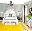 别墅黄色地毯设计图纸及效果图