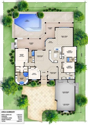 经典私家别墅庭院设计平面图