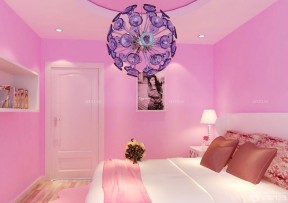现代月光别墅粉色墙面装修效果图片