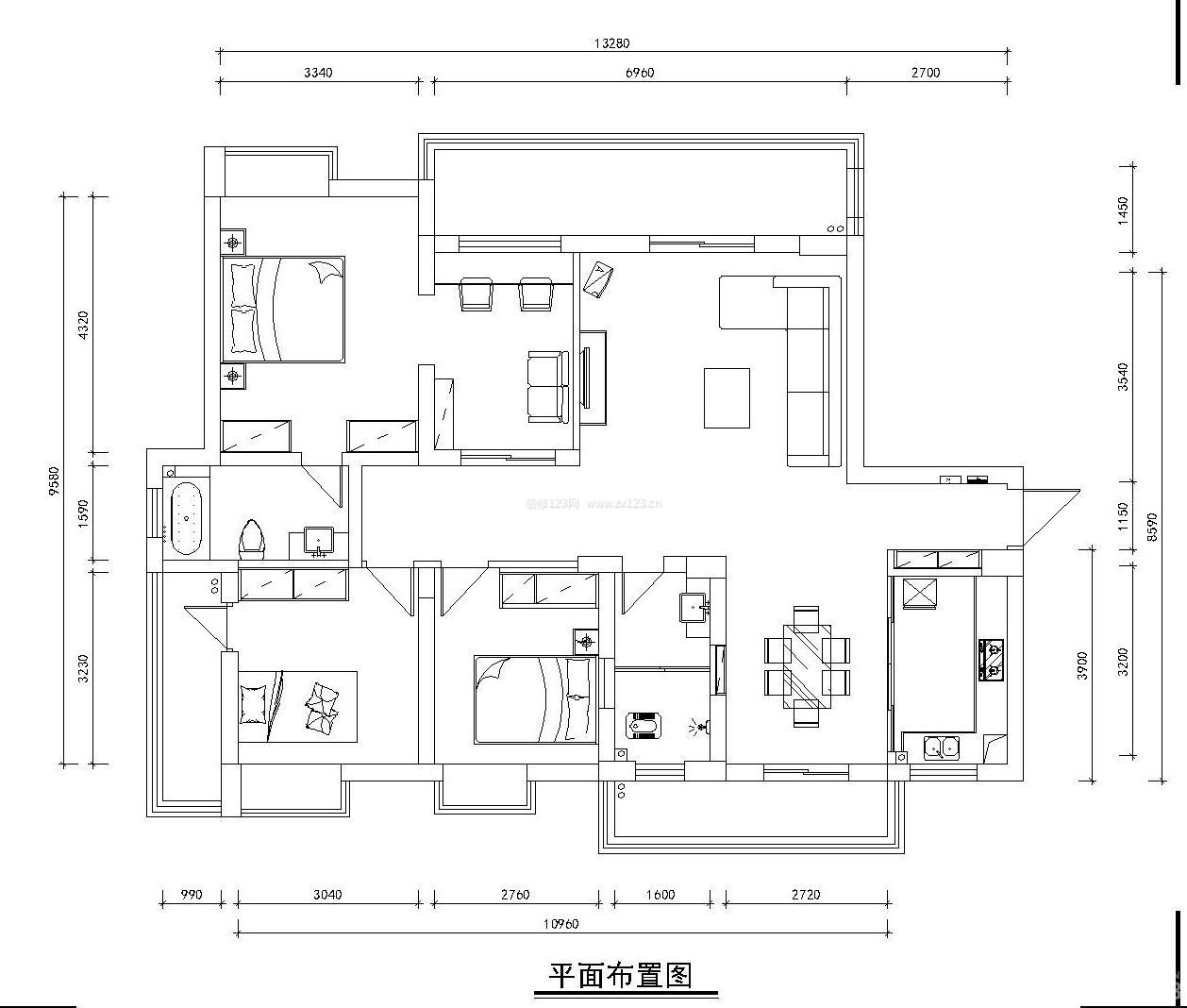 140平米鄉(xiāng)村別墅戶型圖