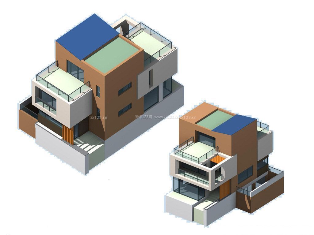 两层半小萨伏伊别墅模型图片