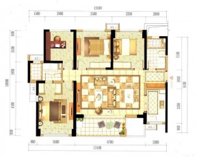 自建的140平米別墅戶型圖