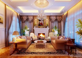 叠拼别墅客厅组合沙发装修效果图片