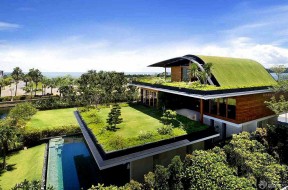 别墅屋顶花园绿化设计效果图