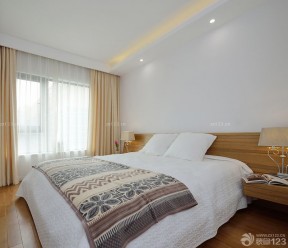 小户型家装卧室纯色窗帘装修效果图片
