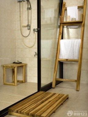 美式房子整体浴室装修设计图片大全内设梯子 