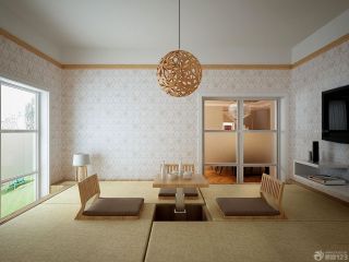 现代日式别墅室内榻榻米坐垫装修设计效果图片