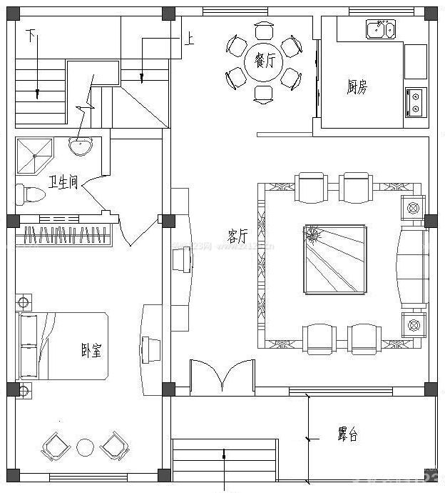 100平方農村簡單別墅戶型設計圖紙