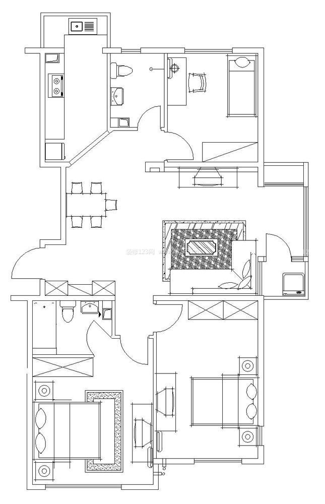 100平方別墅三室兩廳設(shè)計(jì)圖紙